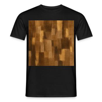 Abstrakter Brauner Flickenteppich - Männer T-Shirt - Schwarz - Vorne - AI Model Male 178 light (178cm)