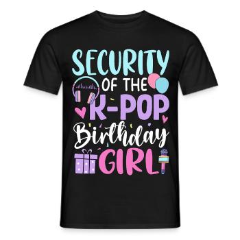 Sécurité de la fille d’anniversaire de la K-Pop - T-shirt homme - noir - Devant - AI Model Male 178 light (178cm)