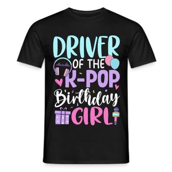 Conductrice de la fille d’anniversaire du K-Pop - T-shirt homme - noir - Devant - AI Model Male 178 light (178cm)