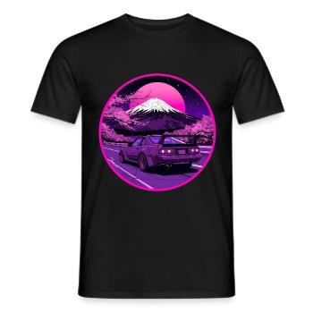 Fuji Nights — Rotary Coupe at Sacred Mountain - Men's T-Shirt - black - Front - AI Model Male 178 light (178cm)