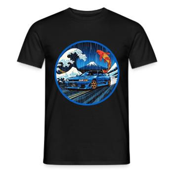 Wave Legend — JDM Icon Meets the Great Wave - Men's T-Shirt - black - Front - AI Model Male 178 light (178cm)