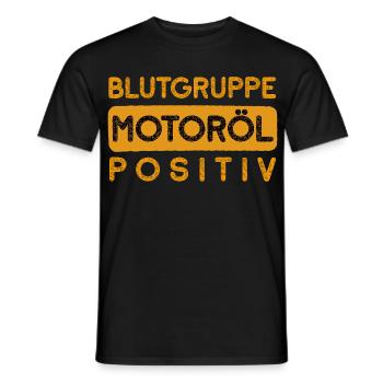 Meine Blutgruppe ist Motoröl Positiv Auto Sprüche - Männer T-Shirt - Schwarz - Vorne - AI Model Male 178 light (178cm)
