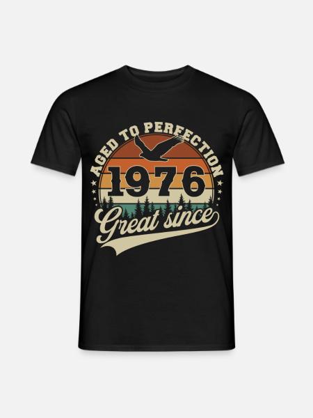 1976 Vintage Jahrgang Geburtstag Retro - Männer T-Shirt - Schwarz