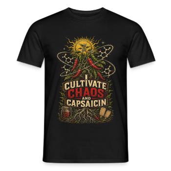 Chili Grower Chilis Anbauen - Männer T-Shirt - Schwarz - Vorne - AI Model Male 178 light (178cm)