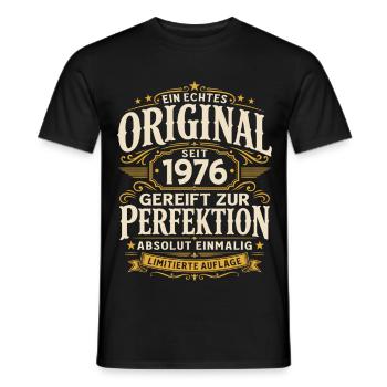 50. Geburtstag Geschenk Mann Original Vintage 1976 - Männer T-Shirt - Schwarz - Vorne - AI Model Male 178 light (178cm)