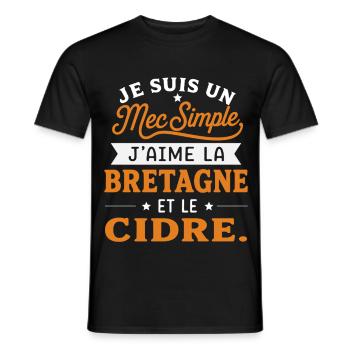 Bretagne Breton Cadeau humour personnalisé - T-shirt homme - noir - Devant - AI Model Male 178 light (178cm)
