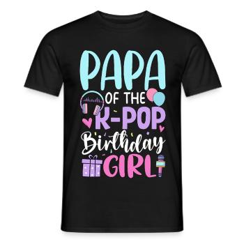 Papa de La Fille d’anniversaire K-Pop - T-shirt homme - noir - Devant - AI Model Male 178 light (178cm)