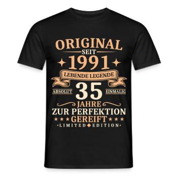 Geburtstag 35 Jahre Lebende Legende 1991 Jahrgang - Männer T-Shirt - Schwarz - Vorne - AI Model Male 178 light (178cm)