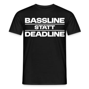 Bassline instead of deadline - Men's T-Shirt - black - Front - AI Model Male 178 light (178cm)