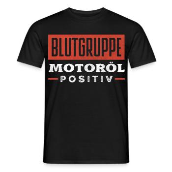 Blutgruppe Motoröl Positiv Auto Kfz Schrauber - Männer T-Shirt - Schwarz - Vorne - AI Model Male 178 light (178cm)