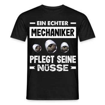 Ein Echter Mechaniker Pflegt Seine Nüsse Kfz Auto - Männer T-Shirt - Schwarz - Vorne - AI Model Male 178 light (178cm)