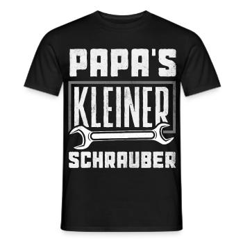 Papas Kleiner Schrauber Auto Werkstatt Kinder - Männer T-Shirt - Schwarz - Vorne - AI Model Male 178 light (178cm)