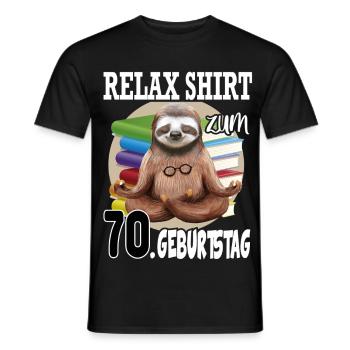 Relax Faultier Geburtstag 70 Jahre Sloth Lustig - Männer T-Shirt - Schwarz - Vorne - AI Model Male 178 light (178cm)