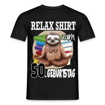 Relax Faultier Geburtstag 50 Jahre Sloth Lustig - Männer T-Shirt - Schwarz - Vorne - AI Model Male 178 light (178cm)