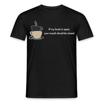 Si mon livre est ouvert, ta bouche devrait être fermée - T-shirt homme - noir - Devant - AI Model Male 178 light (178cm)
