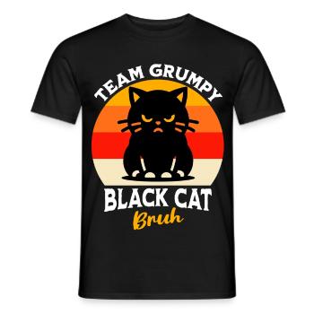 Team Schwarze Katze - Männer T-Shirt - Schwarz - Vorne - AI Model Male 178 light (178cm)