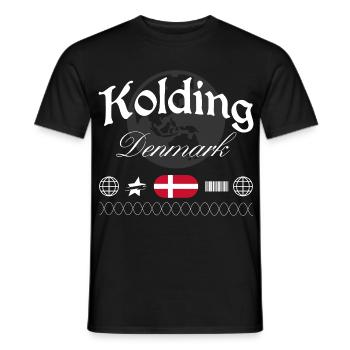 Kolding Denmark Streetwear Travel Souvenir - Men's T-Shirt - black - Front - AI Model Male 178 light (178cm)
