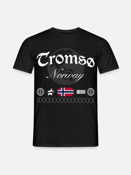 Tromsø Norwegen Streetwear Reise Souvenir - Männer T-Shirt - Schwarz
