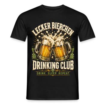 Lecker Bierclub Trinkfreude - Männer T-Shirt - Schwarz - Vorne - AI Model Male 178 light (178cm)
