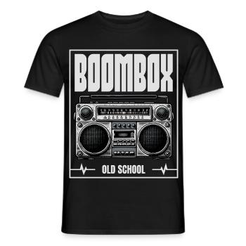 Boombox Old School – Retro Radio - Men's T-Shirt - black - Front - AI Model Male 178 light (178cm)