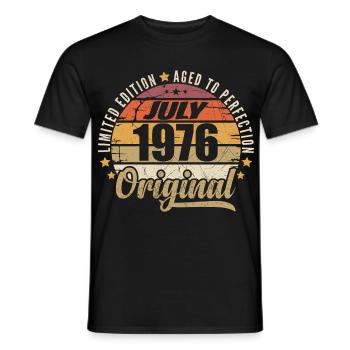 Mythical Birthday 1976 Vintage Gift 1976 - Men's T-Shirt - black - Front - AI Model Male 178 light (178cm)