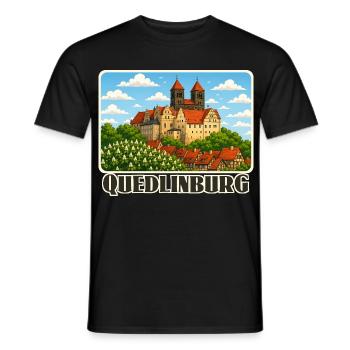 Quedlinburg - Männer T-Shirt - Schwarz - Vorne - AI Model Male 178 light (178cm)