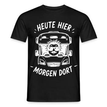 Löwe im LKW – Heute Hier Morgen Dort - Männer T-Shirt - Schwarz - Vorne - AI Model Male 178 light (178cm)