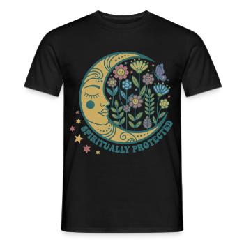 Spiritualité Fleur de Lotus Protégée Spirituellement - T-shirt homme - noir - Devant - AI Model Male 178 light (178cm)