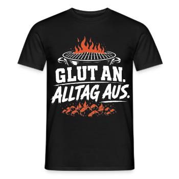 Glut an - Alltag aus - Männer T-Shirt - Schwarz - Vorne - AI Model Male 178 light (178cm)
