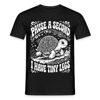 Tiny Legs Pause Funny Saying - Men's T-Shirt - black - Front - AI Model Male 178 light (178cm)