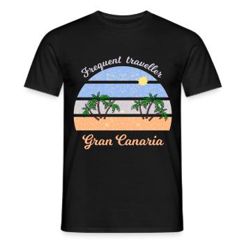Gran Canaria Palmenstrand Retro - Männer T-Shirt - Schwarz - Vorne - AI Model Male 178 light (178cm)