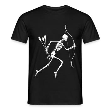 Skelett Bogenschießen Pfeil und Bogen Shirt - Männer T-Shirt - Schwarz - Vorne - AI Model Male 178 light (178cm)