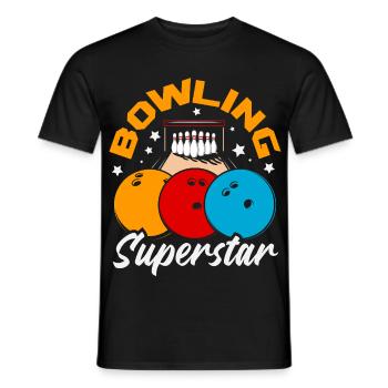 Quilles de boules de superstar du bowling - T-shirt homme - noir - Devant - AI Model Male 178 light (178cm)