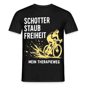 Schotter Freiheit – Mein Therapieweg - Männer T-Shirt - Schwarz - Vorne - AI Model Male 178 light (178cm)