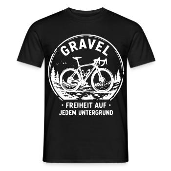 Gravel Fahrrad Freiheit Untergrund - Männer T-Shirt - Schwarz - Vorne - AI Model Male 178 light (178cm)