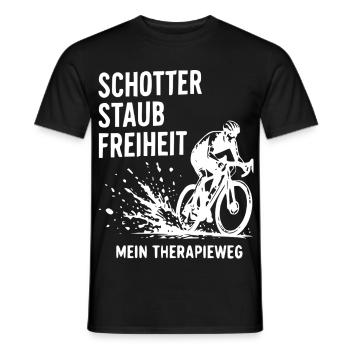 Schotter Freiheit Gravelradfahren - Männer T-Shirt - Schwarz - Vorne - AI Model Male 178 light (178cm)