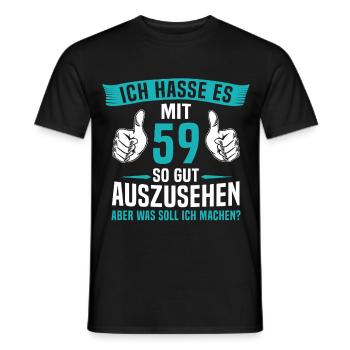 59 Jahre 59. Geburtstag Mann Frau 59 Jahre - Männer T-Shirt - Schwarz - Vorne - AI Model Male 178 light (178cm)