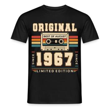Cadeau d’anniversaire pour le 59e anniversaire Août 1967 - T-shirt homme - noir - Devant - AI Model Male 178 light (178cm)