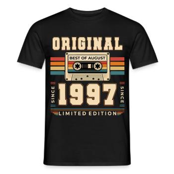 Cadeau d’anniversaire du 29e anniversaire Août 1997 - T-shirt homme - noir - Devant - AI Model Male 178 light (178cm)