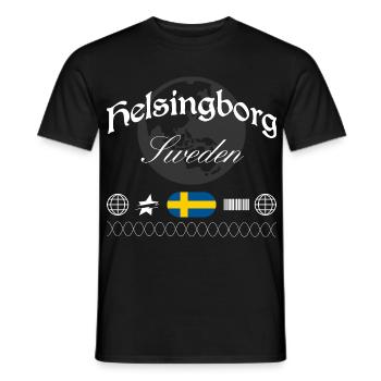 Helsingborg Schweden Streetwear Reise Souvenir - Männer T-Shirt - Schwarz - Vorne - AI Model Male 178 light (178cm)