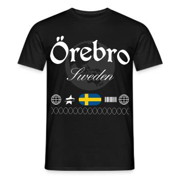 Örebro Schweden Streetwear Reise Souvenir - Männer T-Shirt - Schwarz - Vorne - AI Model Male 178 light (178cm)
