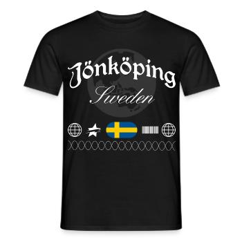 Jönköping Schweden Streetwear Reise Souvenir - Männer T-Shirt - Schwarz - Vorne - AI Model Male 178 light (178cm)