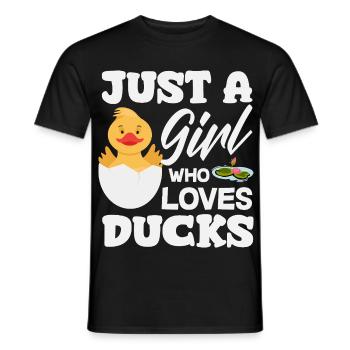 Motifs drôles de canards Citons amoureux de canards - T-shirt homme - noir - Devant - AI Model Male 178 light (178cm)