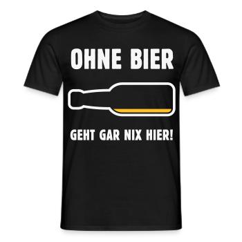 Ohne Bier Geht Gar Nix Hier! (Bierchen / NEG 2C) - Männer T-Shirt - Schwarz - Vorne - AI Model Male 178 light (178cm)