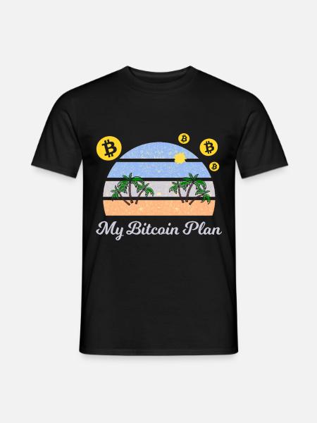 Mein Bitcoin Strandplan - Männer T-Shirt - Schwarz