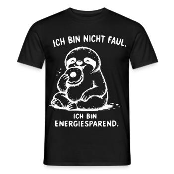 Ich bin Energiesparer Faultier - Männer T-Shirt - Schwarz - Vorne - AI Model Male 178 light (178cm)