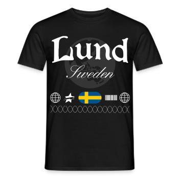 Lund Schweden Streetwear Reise Souvenir - Männer T-Shirt - Schwarz - Vorne - AI Model Male 178 light (178cm)