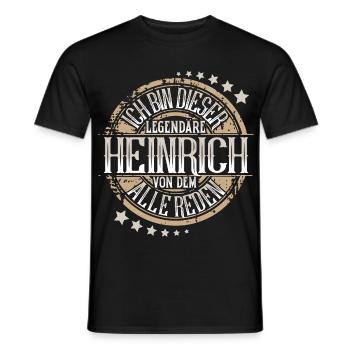 Heinrich - Männer T-Shirt - Schwarz - Vorne - AI Model Male 178 light (178cm)