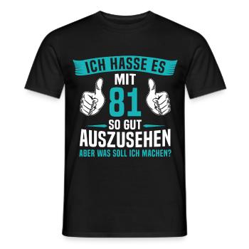 81 Jahre 81. Geburtstag Mann Frau 81 Jahre - Männer T-Shirt - Schwarz - Vorne - AI Model Male 178 light (178cm)
