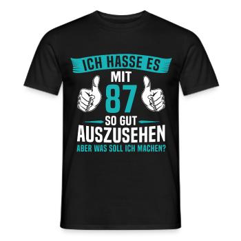 87 Jahre 87. Geburtstag Mann Frau 87 Jahre - Männer T-Shirt - Schwarz - Vorne - AI Model Male 178 light (178cm)